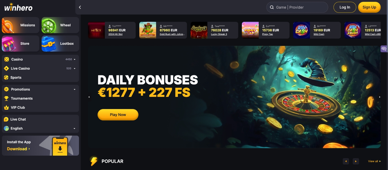 Bewertungen zum Win Hero Casino im Fokus