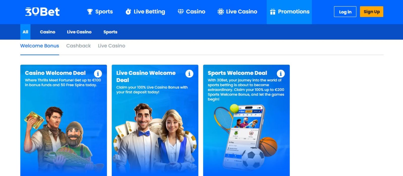 30bet Casino Bonuser