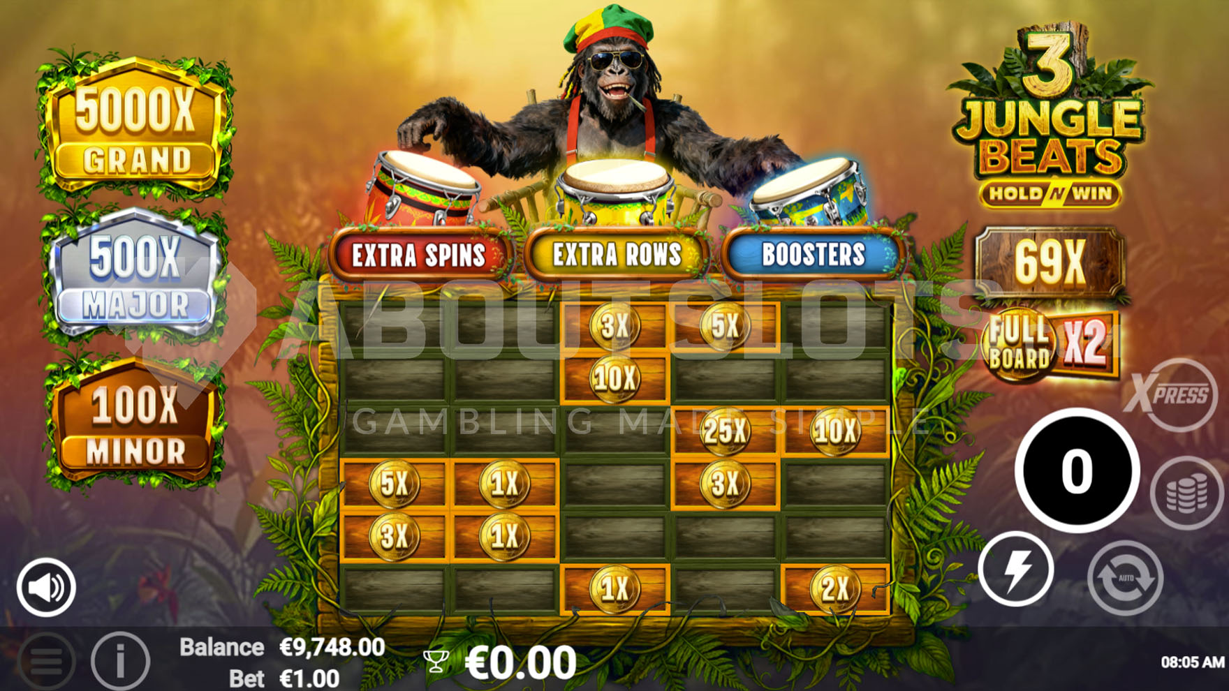 3 Jungle Beats (Avatar UX) Demo and Slot Review