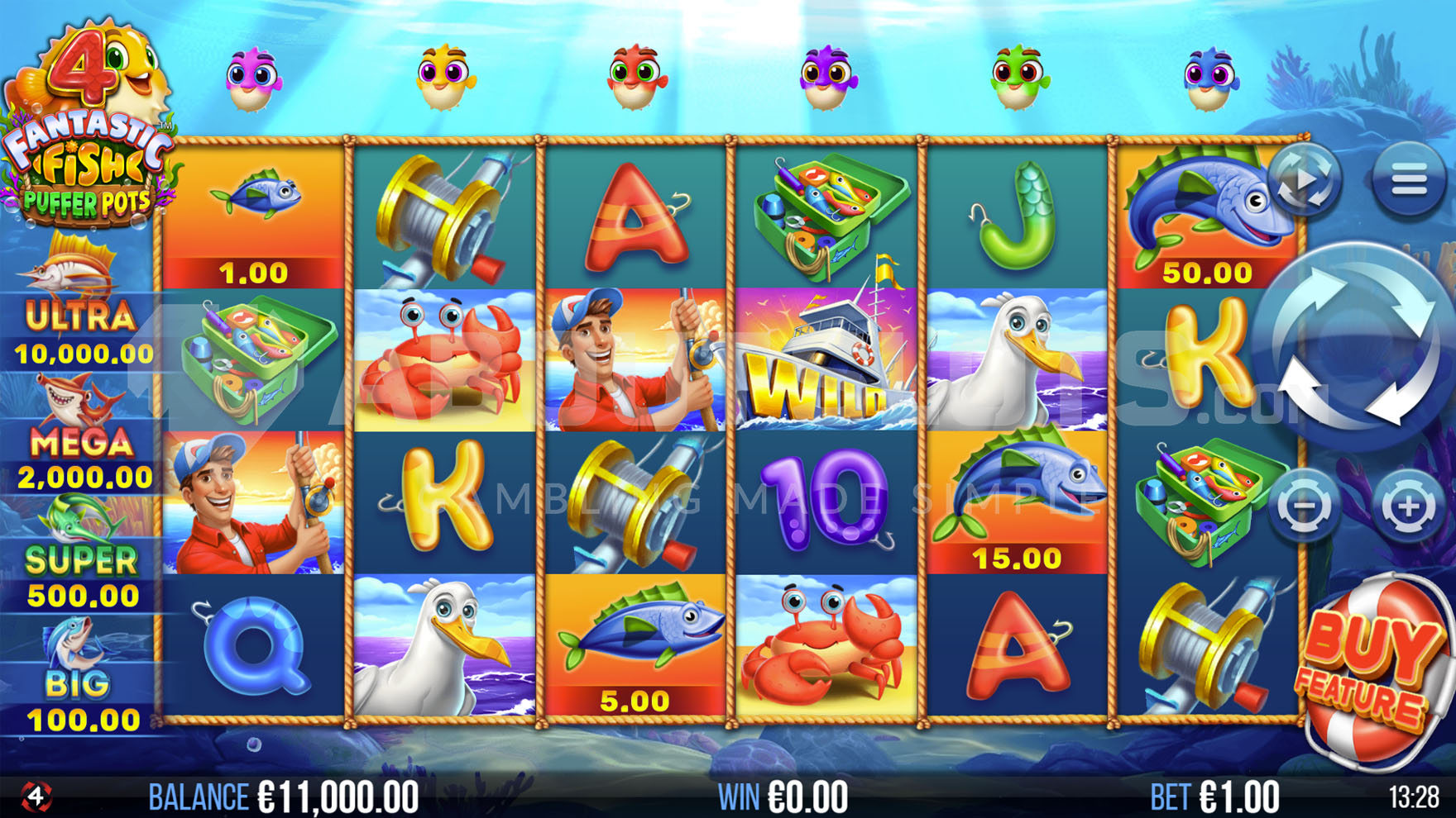 4 Fantastic Fish Puffer Pots (4ThePlayer) Demo and Slot Review