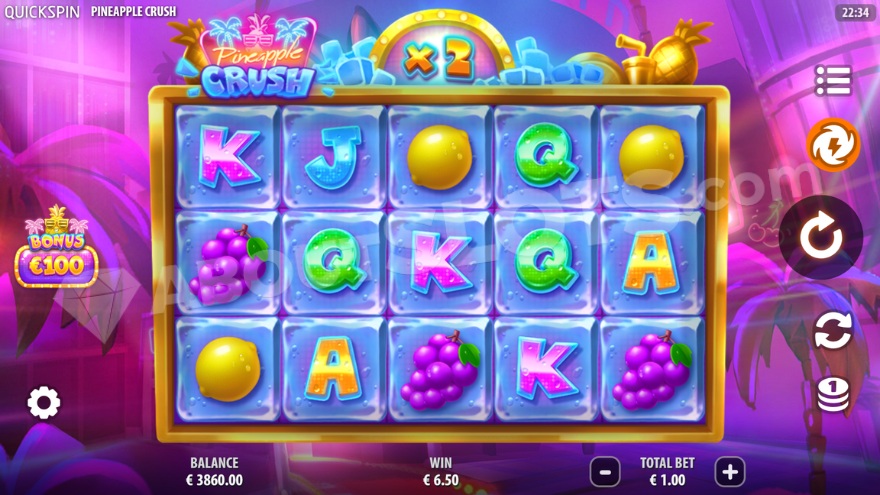 Скриншот базовой игры в слоте Ананасовый взрыв