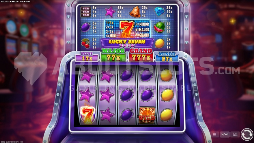 1 символ Lucky Seven в поле зрения