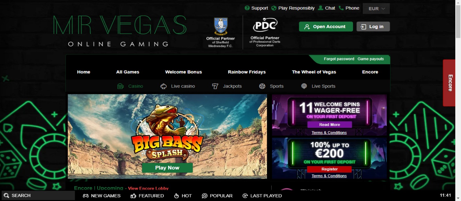Mrvegas login