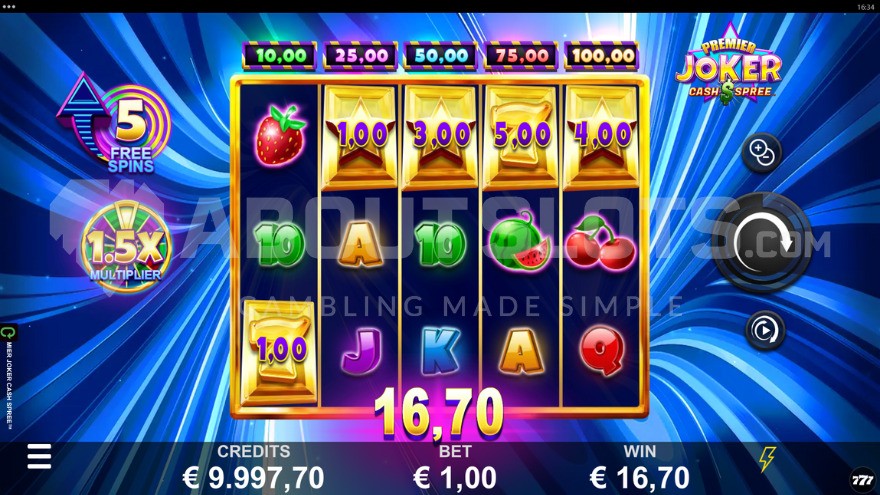 The game set in a funky world with lights and stripes coming from the background