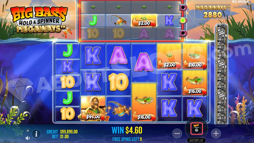 Выигрыш в $4.6 на бесплатном вращении.