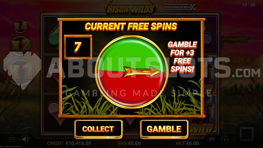 Bison Casino slot gép képernyőképe free spin kör közben