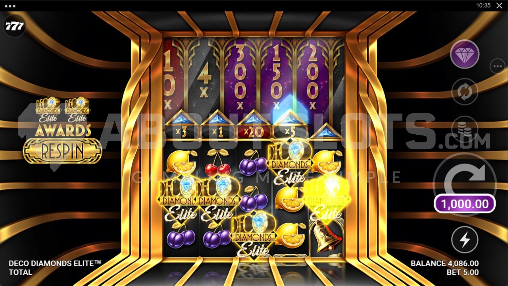 Elite slots bonus