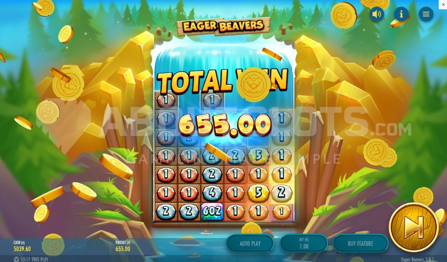 Денежная бонусная игра с выигрышем 655X.