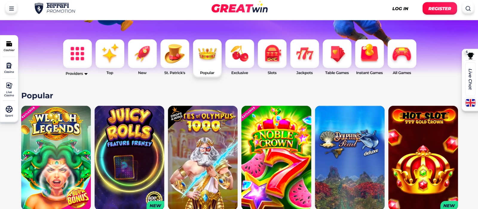 Greatwin casino login
