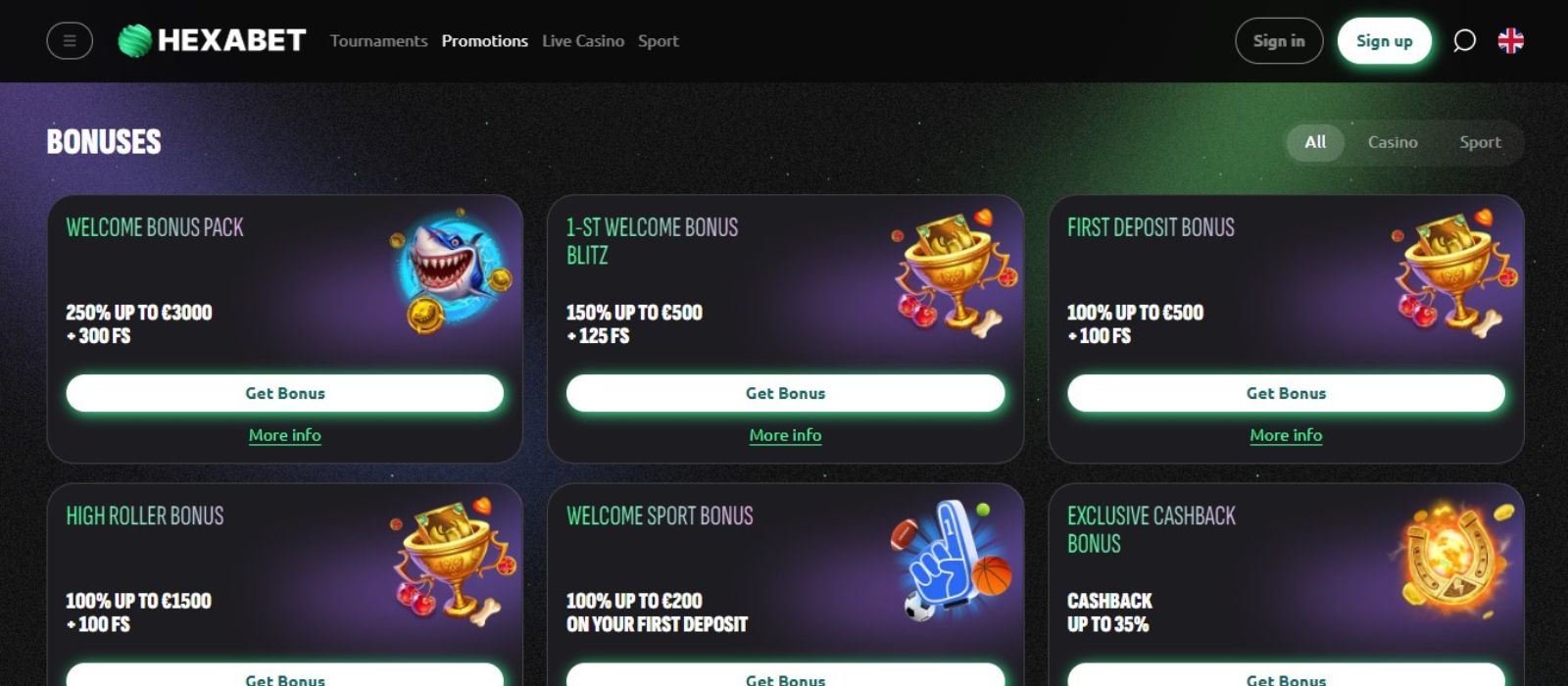Hexa Bet Casino Willkommensbonus: Die wichtigsten Details