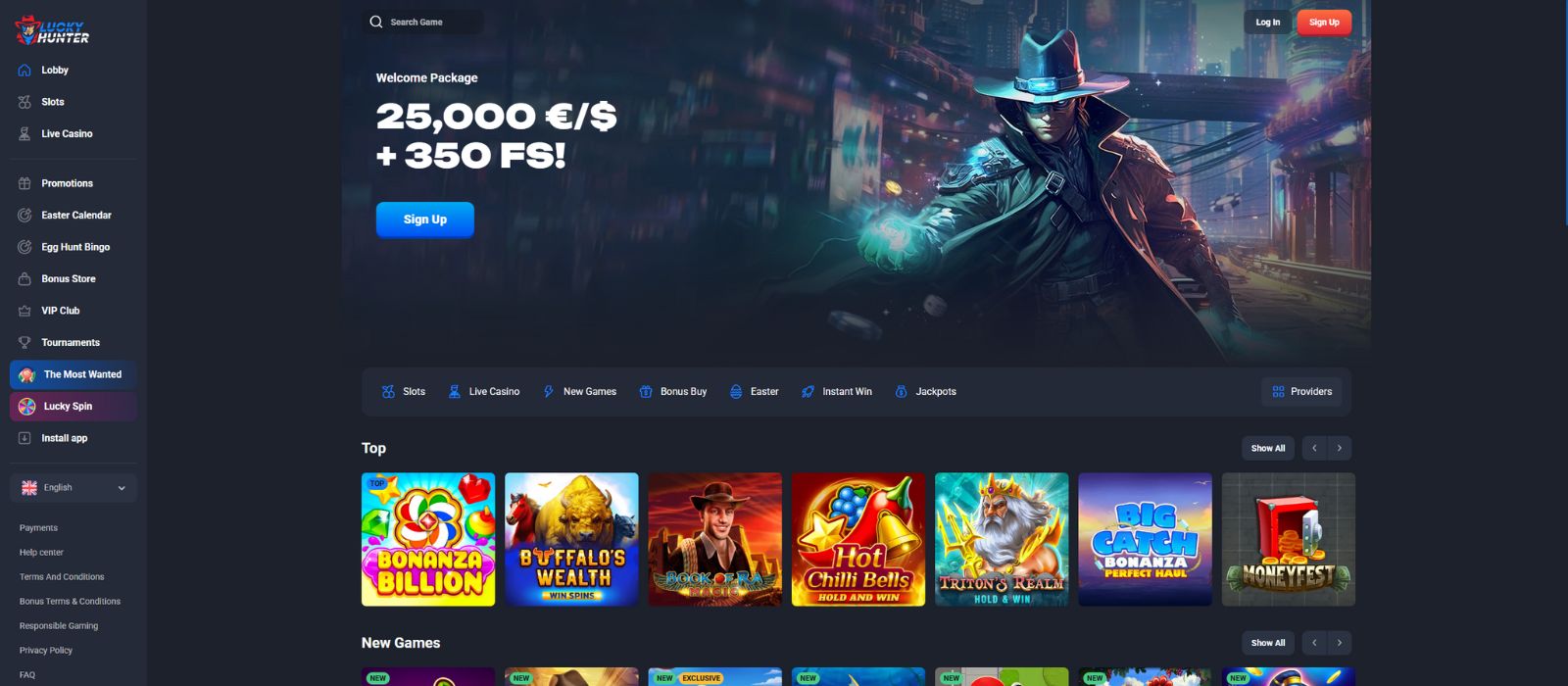 Lucky Hunter Online Casino Review and Bonus - AboutSlots