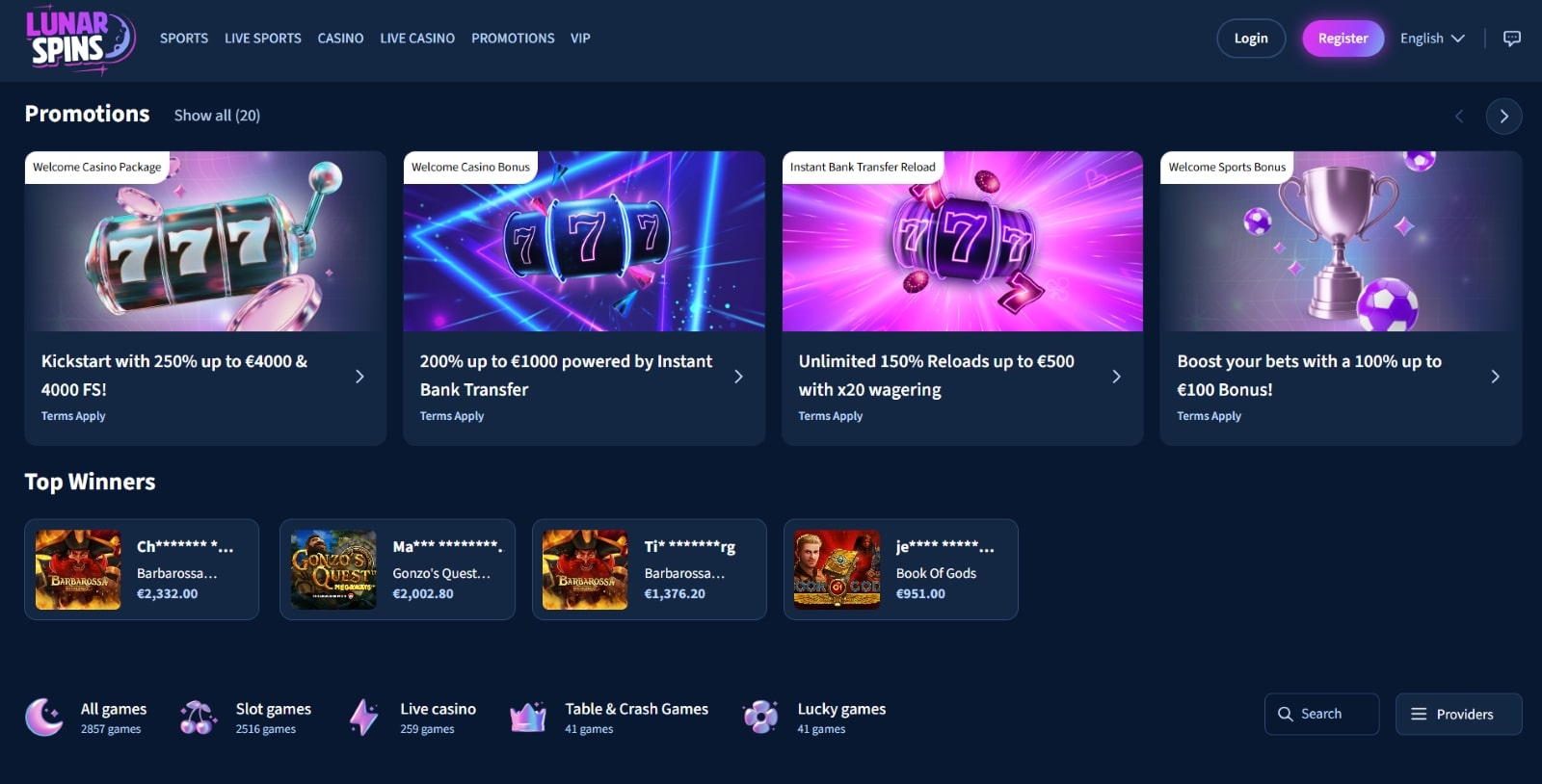 Login mit Einzahlung bei Lunar Spins Casino: So funktioniert’s