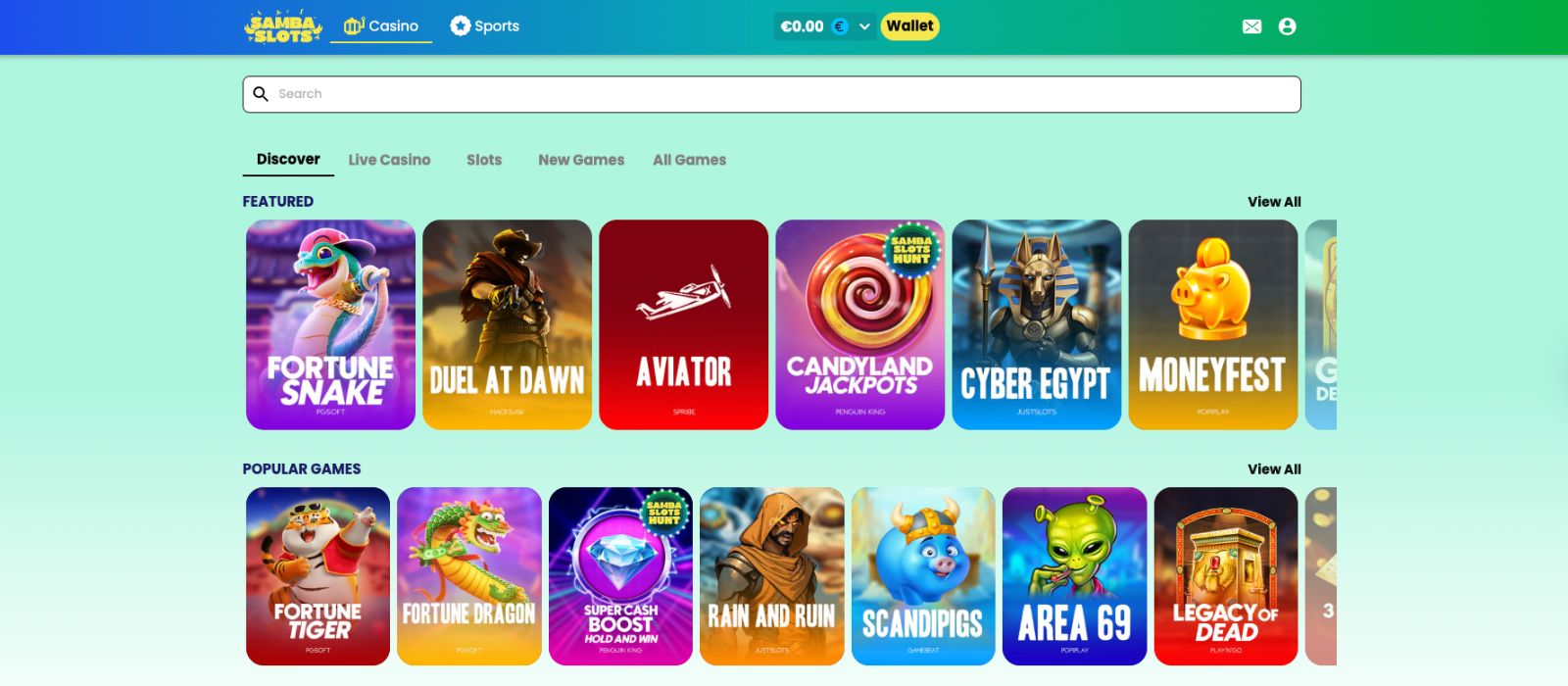 SambaSlots Casino Review - Claim 200% up to €5000 + 50 FS in Bonus