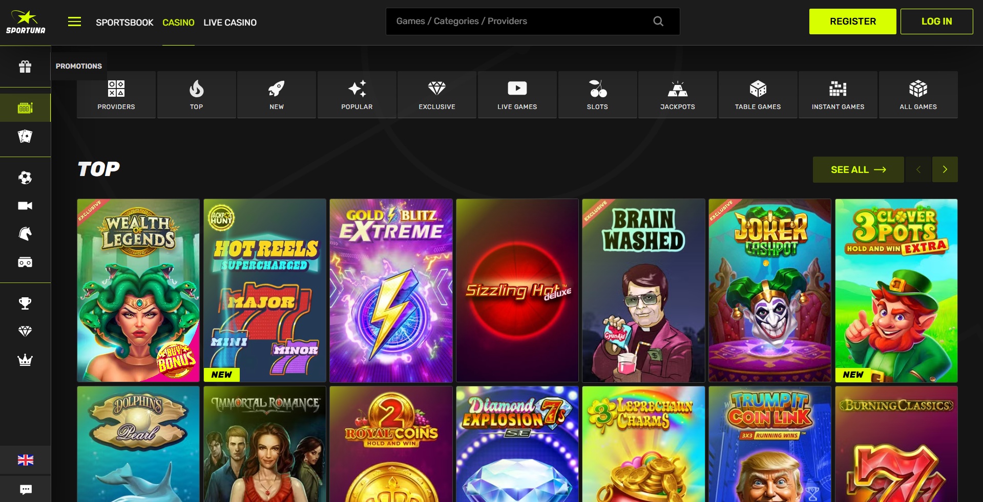 Sportuna Casino Games Page
