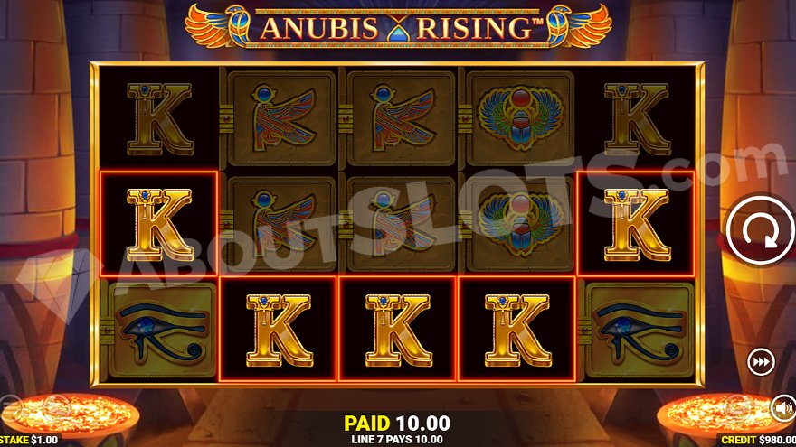 Выигрышная комбинация из 5 символов K.
