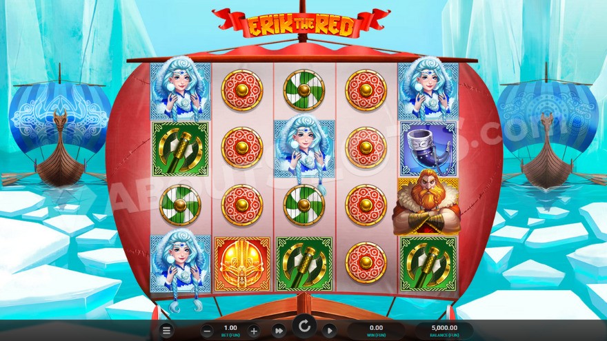 Основная игра с викингскими кораблями на фоне.